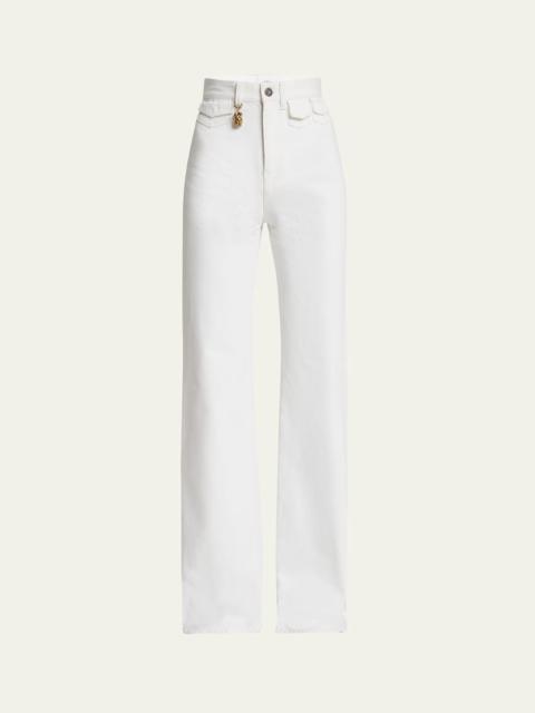 Chloé High Rise Flared Jeans, White
