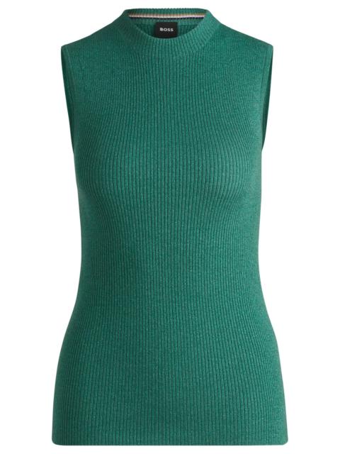 BOSS SLEEVELESS RIBBED TOP WITH SPARKLE EFFECT
