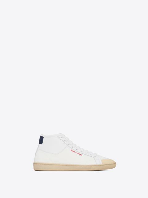 court classic sl/39 mid-top sneakers in canvas and leather