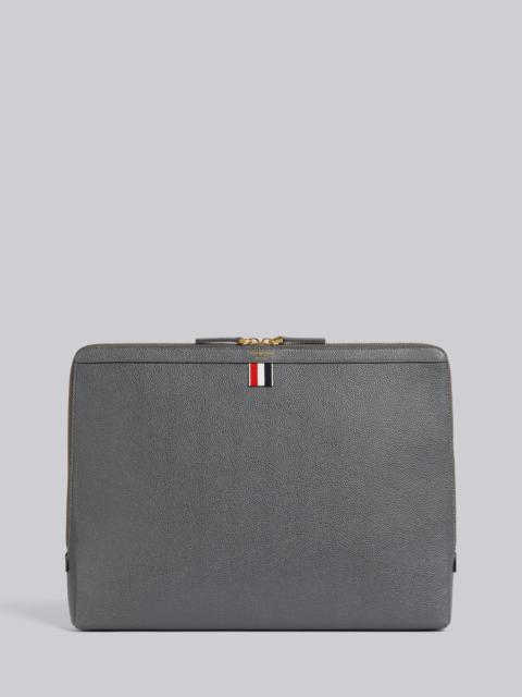 Thom Browne Dark Grey Pebble Grain Leather Document Holder Backpack