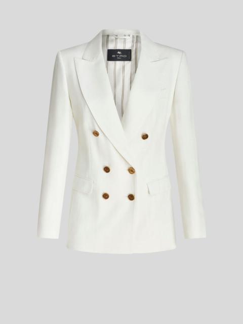 Etro SLUB FABRIC DOUBLE-BREASTED JACKET