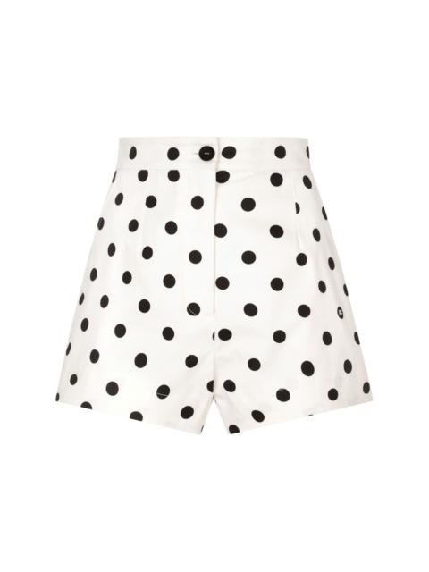 polka dot-print high-waisted shorts
