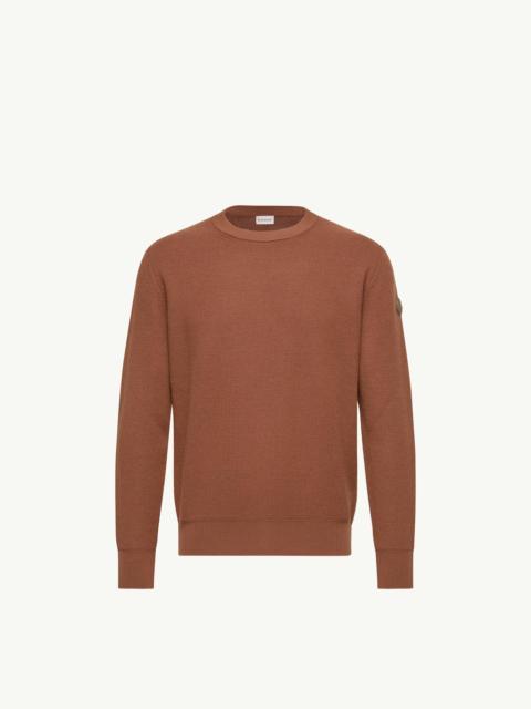 Moncler Leather Logo Wool Sweater