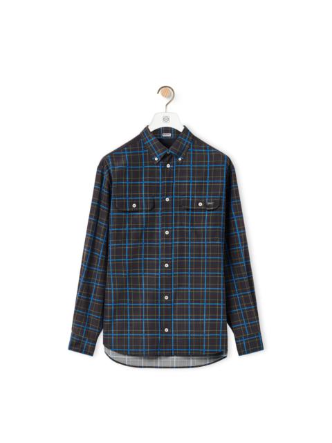 Loewe Chest pocket check shirt in silk and cotton