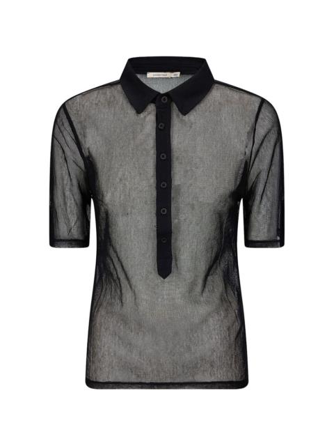 paloma wool Sile sheer mesh polo shirt