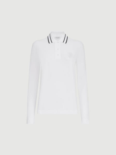 Brunello Cucinelli Stretch cotton piqué polo shirt with logo