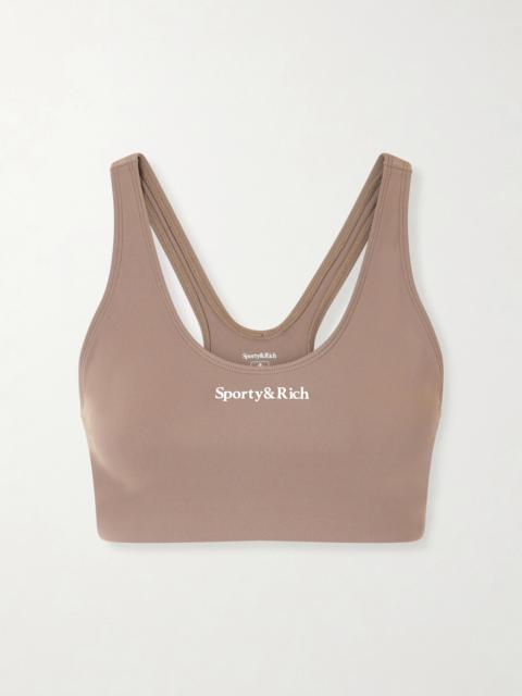 Sporty & Rich Logo-print Stretch-jersey Sports Bra