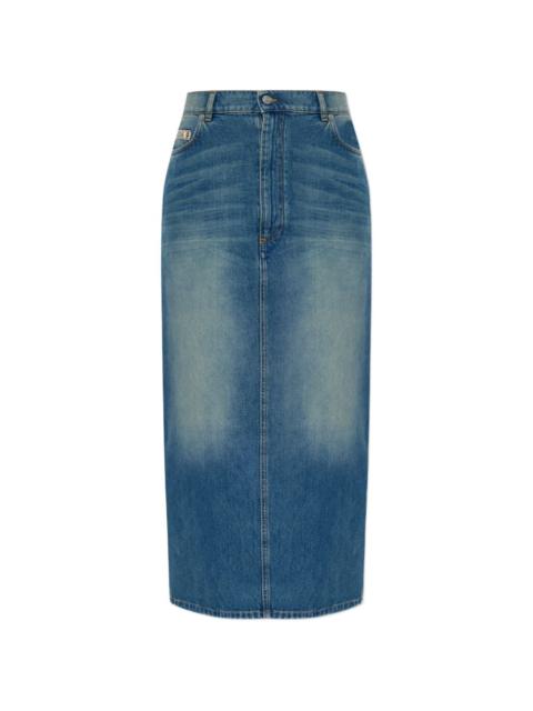 Moschino logo-label midi skirt