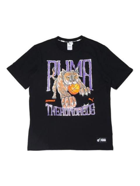 PUMA PUMA x The Hundreds Tee Printing Round Neck Short Sleeve Black 596750-01
