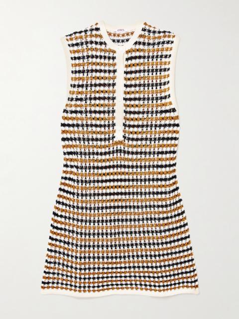 ERES Tempo Inedite Striped Crocheted Cotton-blend Mini Dress