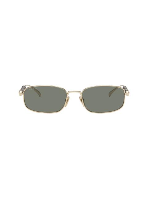 GUCCI Gold Square Frame Sunglasses