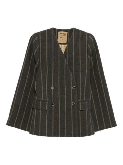 UMA WANG striped double-breasted blazer