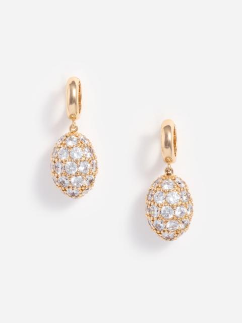 self-portrait Gold Hoop Crystal Cluster Earrings