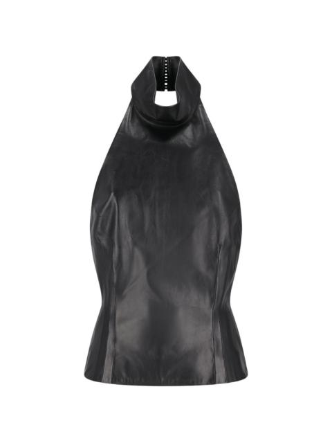MAGDA BUTRYM halterneck leather blouse