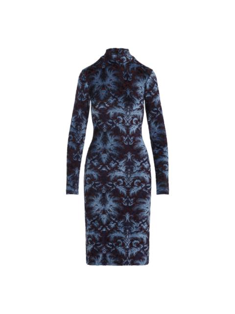 Etro floral-pattern mock-neck midi dress