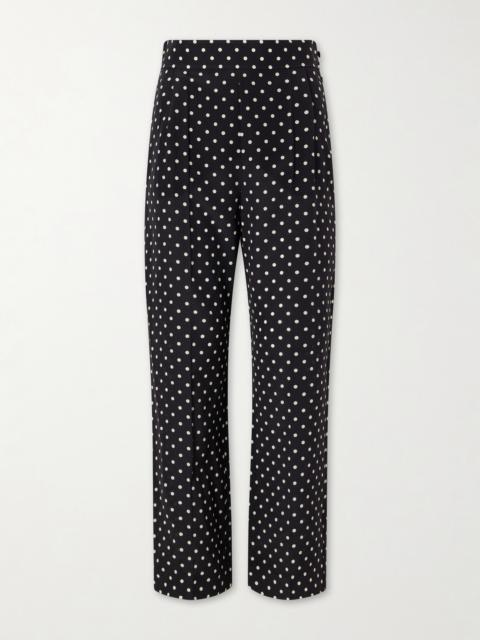 Valentino Polka-dot Silk Crepe De Chine Wide-leg Pants