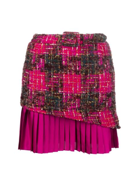 boucle pleated skirt
