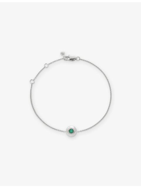 MONICA VINADER May Birthstone 925 Sterling-Silver and Emerald Chain Bracelet