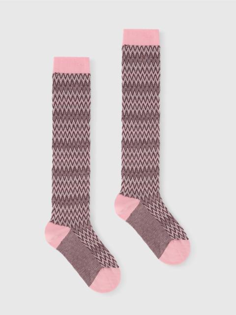 Missoni Long zig zag cotton socks