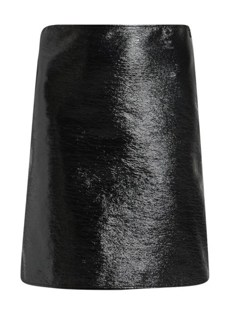 courrèges Women's Vinyl Cotton-Blend Mini Skirt - Black