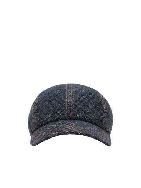 Burberry check denim cap