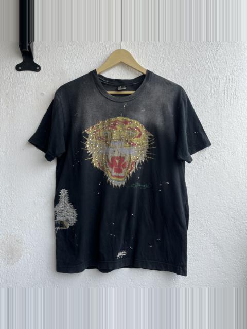 Other Designers Faded Distressed Style Don Ed Hardy Tiger Printed TShirt