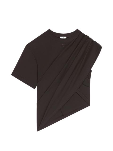 courrèges asymmetric draped T-shirt