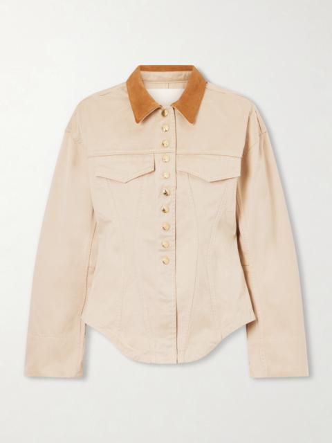 RÙADH The Lennox Suede-trimmed Organic Cotton-twill Jacket