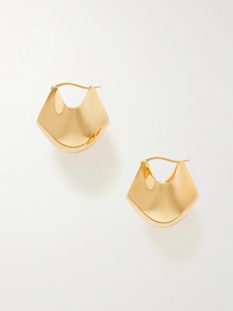 KHAITE Lotus Medium Gold-plated Hoop Earrings