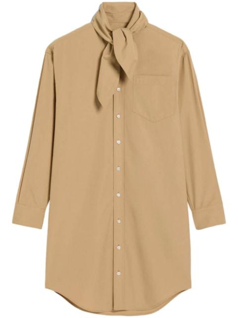AMI Paris scarf-collar cotton shirt dress