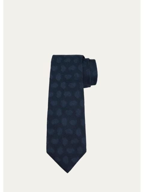ZEGNA Men's Tonal Paisley Jacquard Silk Tie