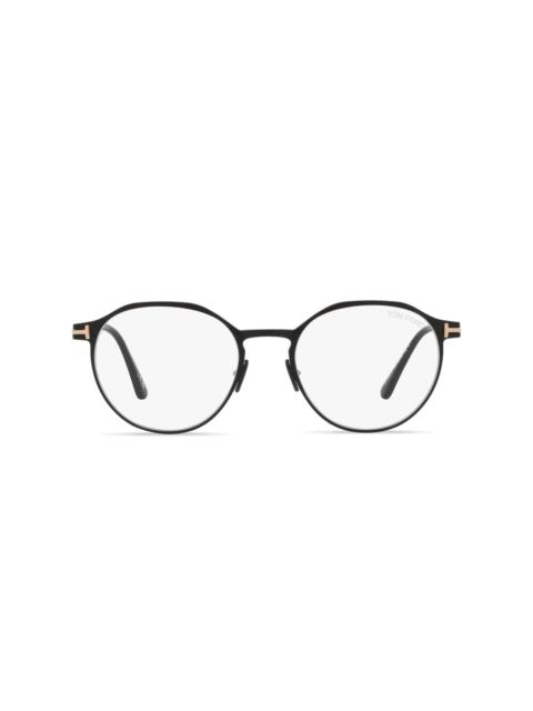 round-frame raised-bridge glasses