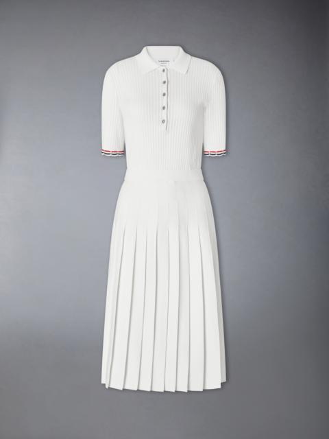 Thom Browne POINTELLE RIB STITCH POLO DRESS