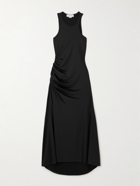 Victoria Beckham Asymmetric Ruched Satin-jersey Midi Dress
