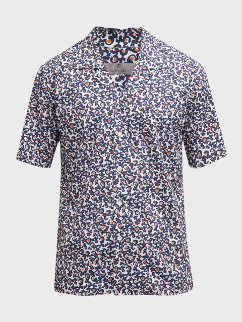 Men's Abstract-Print Camp Shirt