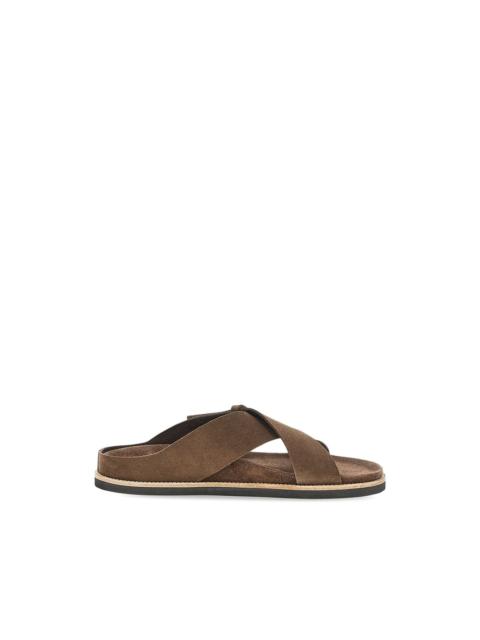 Paul & Shark crossover suede slip-on sandals