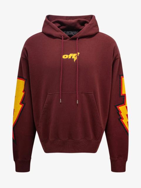 Off-White Off-White Burgundy Thunder Stable Skate Hoodie