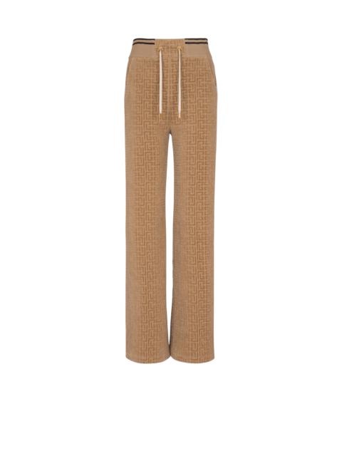 Balmain PB Labyrinth velvet joggers