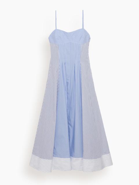 SIMKHAI Chamberlain Cotton Midi Dress in Periwinkle Stripe