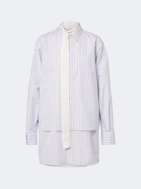 sacai Layered striped cotton-blend poplin shirt