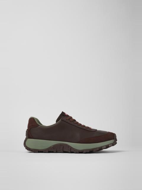 CAMPER Drift Trail VIBRAM Burgundy leather and nubuck sneakers for men