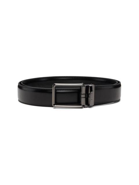 BOSS Black Automatic Logo-Engraved Keeper Belt