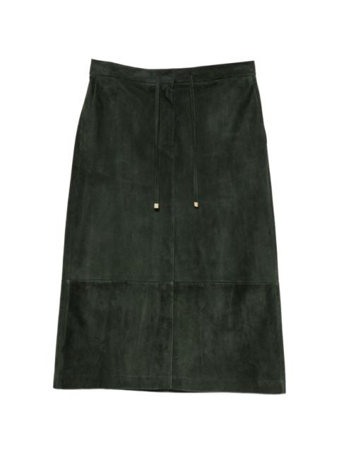 'S Max Mara drawstring suede midi skirt