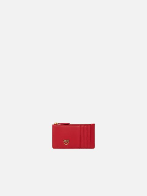 ZIPPED CHEVRON-PATTERNED CARD HOLDER