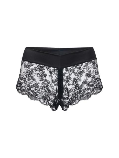 Stretch chantilly lace shorts