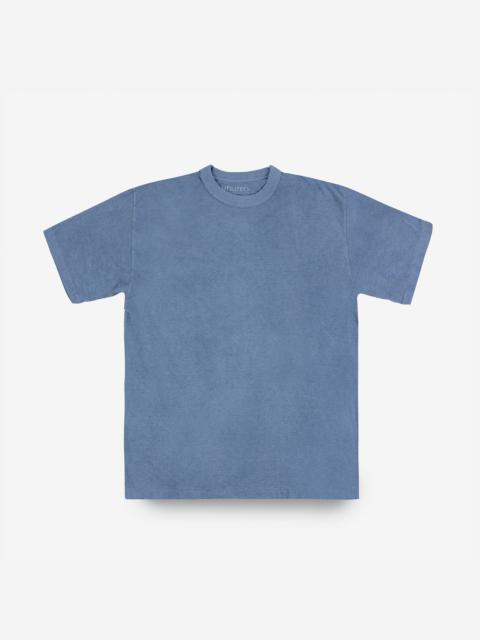 Iron Heart UTIL-NIN UTILITEES - 5.5oz Loopwheel Crew Neck T-Shirt - Natural Indigo / White Body