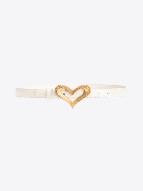 PINKO THIN VINTAGE LEATHER HEART BELT 2CM