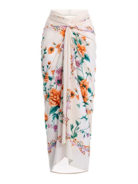 Agua by Agua Bendita Lavanda Chinesis Cotton and Silk Pareo floral