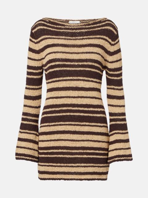 FAITHFULL Micah striped cotton-blend minidress