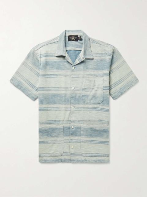 RRL by Ralph Lauren Convertible-Collar Striped Slub Cotton-Jersey Shirt